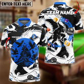 Maxcorners Billiard Ball Samurai Multicolor Options Personalized Name, Team Name 3D Polo Shirt (4 Colors)