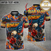 Maxcorners Bowling American Eagle Graffiti Multicolor Personalized Name, Team Name 3D Shirt