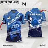 Maxcorners Bowling & Pins Lion Sport Jersey Multicolor Option Customized Name, Team Name 3D Polo Shirt (4 Colors) 03