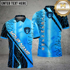 Maxcorners Electronic Circuit Bowling Jersey Multicolor Options Personalized Name, Team Name 3D Polo Shirt