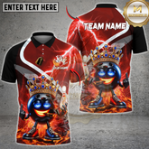 Maxcorners Bowling King Crown Fire Lightning Multicolor Customized Name, Team Name 3D Shirts
