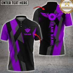 Maxcorners Billiard 8-Ball Pool Golden Multicolor Personalized Name, Team Name 3D Shirt