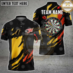 Maxcorners Darts Belgium Flame Flag Personalized Name 3D Unisex Shirt