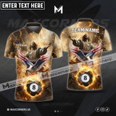 Maxcorners Billiards Jesus Thunder Lightning Multicolor Options Personalized Name, Team Name 3D Shirt (4 Colors)