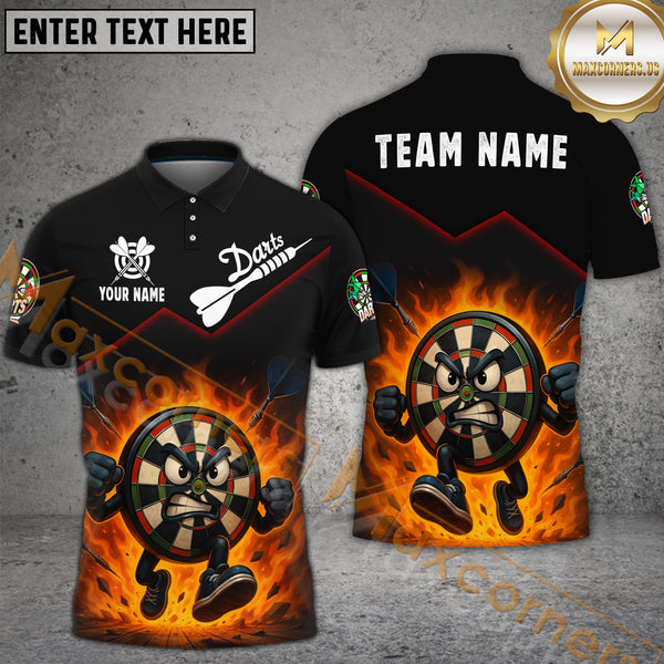 Maxcorners Darts Angry Dartboard Flame Multicolor Personalized Name, Team Name 3D Shirt