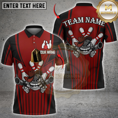 Maxcorners Bowling Gunshot Strikers Multicolor Customized Name, Team Name 3D Shirts