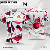 Maxcorners Bowling & Pins Flame Pool Event Jersey Multicolor Option Customized Name, Team Name 3D Polo Shirt (4 Colors)