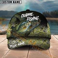 Maxcorners Crappie Fishing Tropical Deep Sea Angler Multicolor Personalized Name 3D Cap