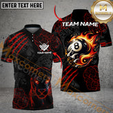 Maxcorners Billiard Flaming Panther 8 Ball-Pool Multicolor Customized Name, Team Name 3D Shirt