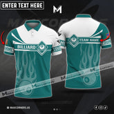 Maxcorners Billiard 8 Ball Flame Multicolor Option Personalized Name 3D Polo (4 Colors)