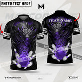 Maxcorners Bowling Ball And Pins Dragon Fire Flame Multicolor Option Customized Name, Team Name 3D Shirt (4 colors)
