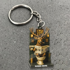 Maxcorners Personalized Acrylic Deer Bathroom Christmas Ornament - Funny Personalized Holiday Decor for Hunters & Wildlife Lovers LM0110