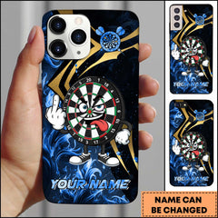 Maxcorners Darts Funny Angry Dartboard Middle Finger Personalized Name 3D Phone Case