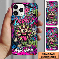 Maxcorners Darts Funny Cartoon Oops I Darted Graffiti Personalized Name 3D Phone Case