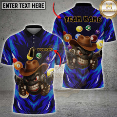 Maxcorners Billiard Ball 8 Funny Multicolor Options Personalized Name, Team Name 3D Polo Shirt (4 Colors)