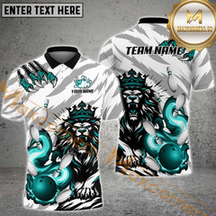 Maxcorners Ball And Pins Fierce Lion Bowling Jersey Multicolor Options Personalized Name, Team Name 3D Shirt