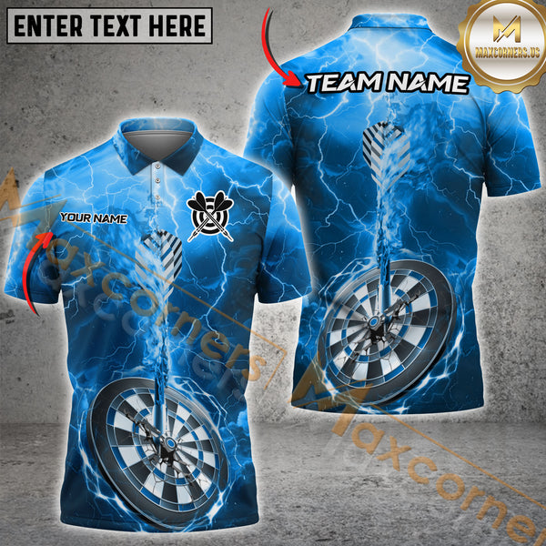Maxcorners Darts Thunder Lightning Multicolor Options Personalized Name, Team Name 3D Shirt