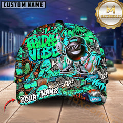 Maxcorners Bowling Friday Vibe Graffiti Street Style Multicolor Personalized Name 3D Cap