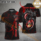 Maxcorners Billiard Dragon Yin And Yang 8 & 9-Ball Lightning Multicolor Personalized Name, Team Name 3D Shirt