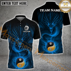 Maxcorners Billiard Dragon Yin Yang Ball 8&9 Multicolor Personalized Name, Team Name 3D Shirt