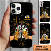 Maxcorners Darts Beer Cheers Pub Night Classic Style Personalized Name 3D Phone Case