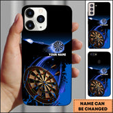 Maxcorners Darts Blue Energy Board Motion Splash Personalized Name 3D Phone Case