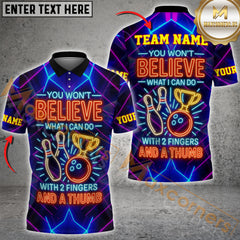 Maxcorners Bowling Believe the Grip – Two Fingers & a Thumb Personalized Name 3D Unisex Shirt