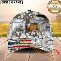 Maxcorners Cross America Hunting Deer Crack Camo Pattern Multicolor Option Personalized Cap