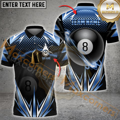 Maxcorners Billiard Golden Lightning Blast 8-Ball Pool Multicolor Options Personalized Name, Team Name 3D Shirt
