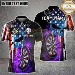 Maxcorners Darts American Flag Punisher Multicolor Customized Name, Team Name 3D Shirts