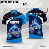 Maxcorners Billiards 8 Ball Flame Galaxy Multicolor Options Personalized Name And Team Name 3D Polo (4 Colors)