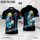 Maxcorners Billiards 8 Ball Multicolor Options Personalized Name, Team Name 3D Polo (4 Colors)