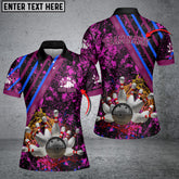 Maxcorners Water Splash Bowling And Pins Multicolor Option Customized Name 3D Shirt For Women