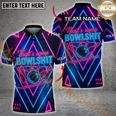 Maxcorners Bowling Neon Strike Personalized Name 3D Unisex Shirt