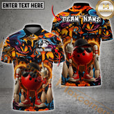 Maxcorners Street Bowling Attitude Graffiti Pattern Multicolor Customized Name, Team Name 3D Shirts