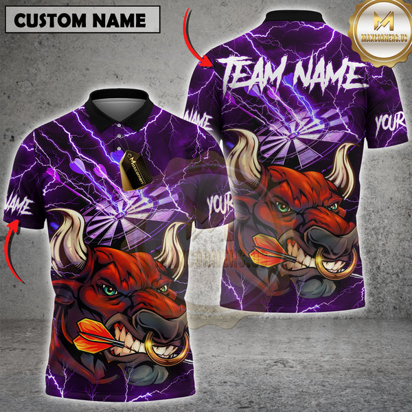Maxcorners Lightning Bull Darts Multicolor Customized Name, Team Name 3D Shirts