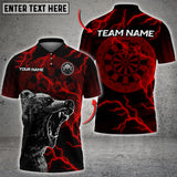 Maxcorners Darts Bear Precision Multicolor Option Customized Name, Team Name 3D Polo Shirt
