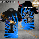 Maxcorners Darts King Chess MutilColor Option Customized Name, Team Name 3D Polo Shirt