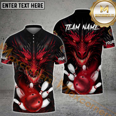 Maxcorners Dragon Ball And Pins Fire Flame Bowling Jersey Multicolor Options Personalized Name, Team Name 3D Shirt