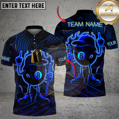 Maxcorners Neon Fire Billiard 8-Ball Pool Multicolor Customized Name, Team Name 3D Shirt