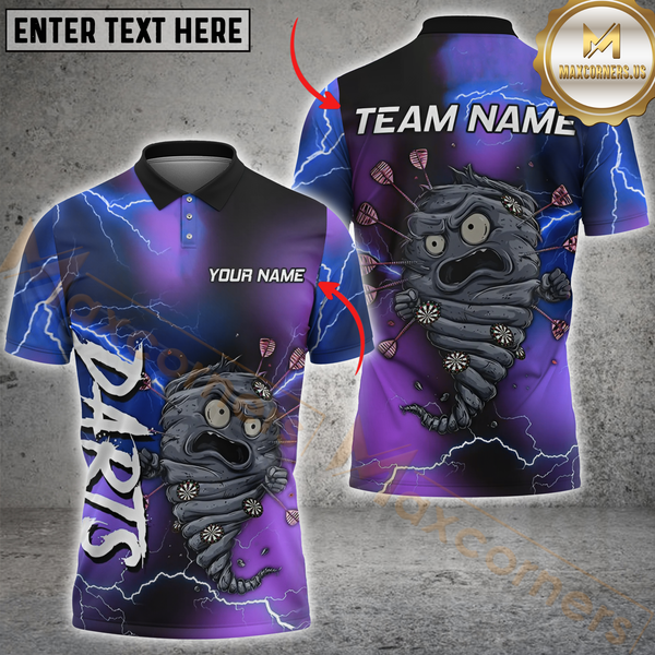 Maxcorners Darts Storm Multicolor Options Personalized Name, Team Name 3D Shirt