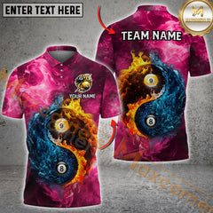 Maxcorners Billiard Yin-Yang Elements Multicolor Options Personalized Name, Team Name 3D Shirt