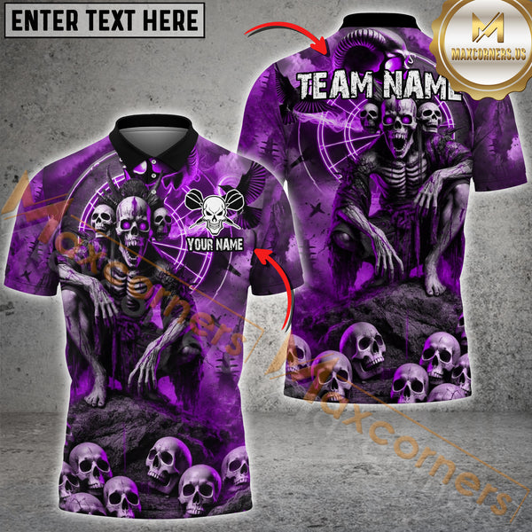 Maxcorners Darts Gothic Skeleton Multicolor Options Personalized Name, Team Name 3D Shirt