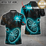 Maxcorners Darts Neon Thunder Multicolor Options Personalized Name, Team Name 3D Shirt