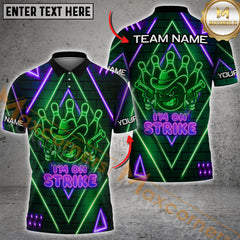 Maxcorners Bowling Neon Cowboy Strike Multicolor Customized Name, Team Name 3D Shirts