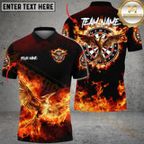 MaxCorners Darts Phoenix Multicolor Customized Name, Team Name 3D Polo Shirt
