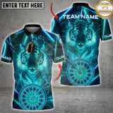 Maxcorners Darts Neon Tiger Aim Multicolor Customized Name, Team Name 3D Shirts