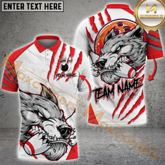 Maxcorners Bowling Wolf Strike Power Multicolor Customized Name, Team Name 3D Shirts