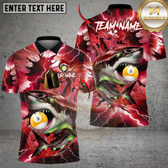 Maxcorners Billiard Lightning Shark 9-Ball Multicolor Customized Name, Team Name 3D Shirt