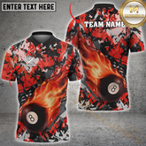 Maxcorners Billiard Flaming 8-Ball Multicolor Options Personalized Name, Team Name 3D Shirt